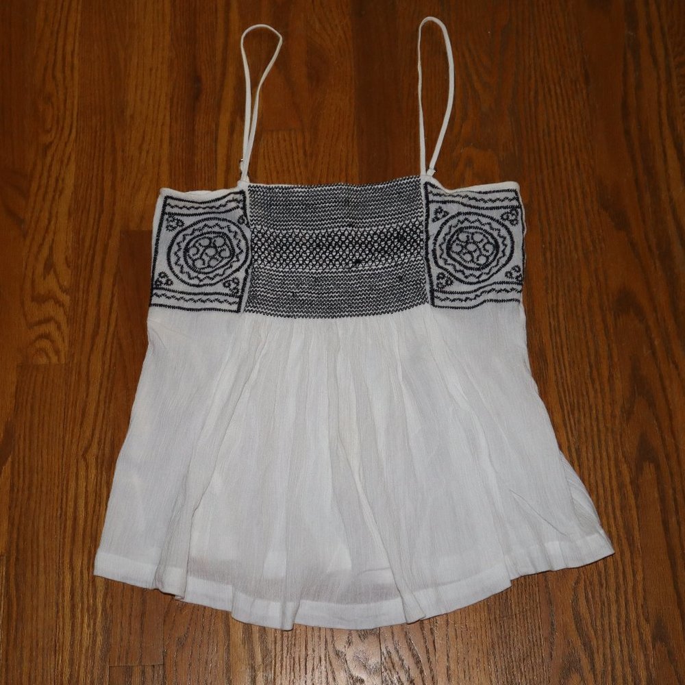 White Tank with Black Stitching